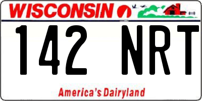 WI license plate 142NRT