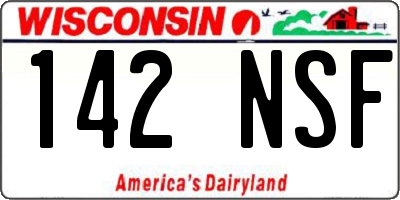 WI license plate 142NSF