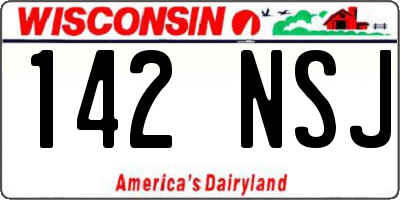 WI license plate 142NSJ