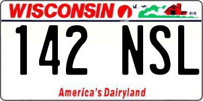 WI license plate 142NSL