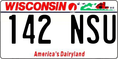 WI license plate 142NSU