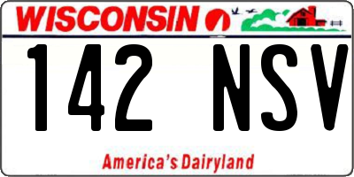 WI license plate 142NSV