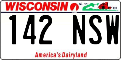 WI license plate 142NSW