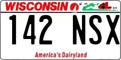 WI license plate 142NSX