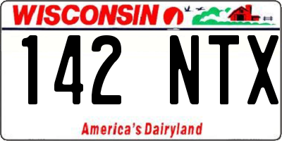 WI license plate 142NTX
