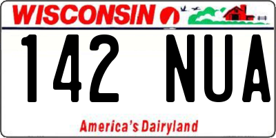 WI license plate 142NUA