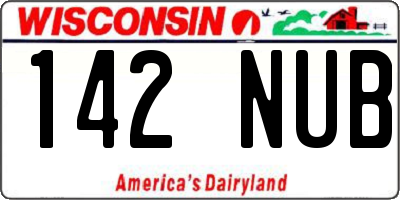 WI license plate 142NUB