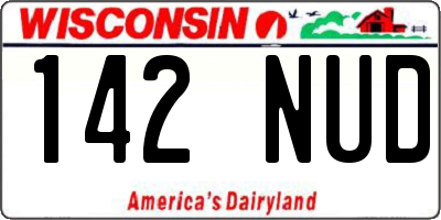 WI license plate 142NUD