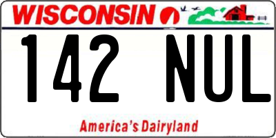 WI license plate 142NUL