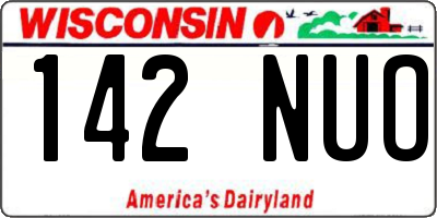 WI license plate 142NUO