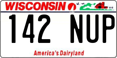 WI license plate 142NUP