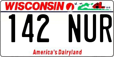 WI license plate 142NUR