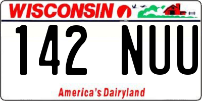 WI license plate 142NUU