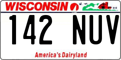 WI license plate 142NUV