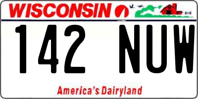 WI license plate 142NUW