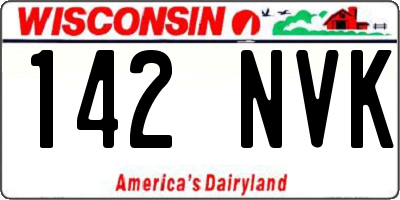 WI license plate 142NVK