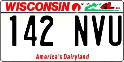 WI license plate 142NVU