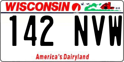 WI license plate 142NVW
