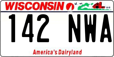 WI license plate 142NWA