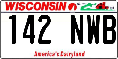 WI license plate 142NWB