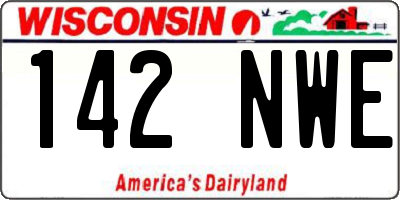 WI license plate 142NWE