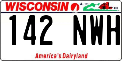 WI license plate 142NWH