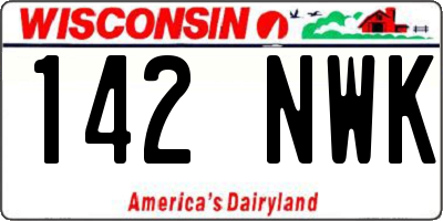 WI license plate 142NWK