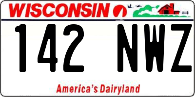 WI license plate 142NWZ