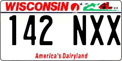 WI license plate 142NXX