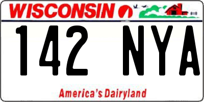WI license plate 142NYA