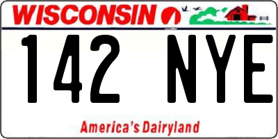 WI license plate 142NYE