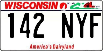 WI license plate 142NYF