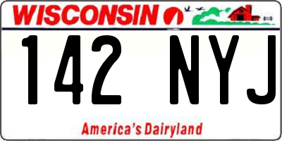 WI license plate 142NYJ
