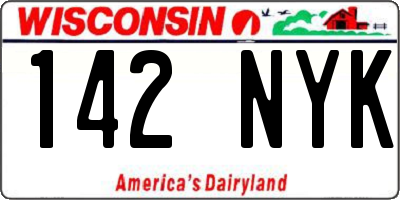 WI license plate 142NYK
