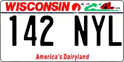 WI license plate 142NYL