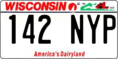 WI license plate 142NYP
