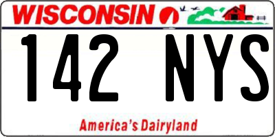 WI license plate 142NYS
