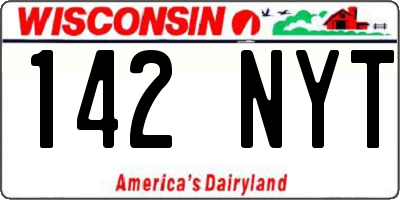 WI license plate 142NYT