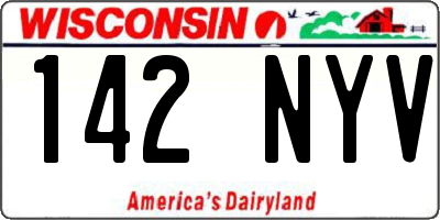 WI license plate 142NYV