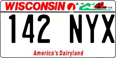 WI license plate 142NYX