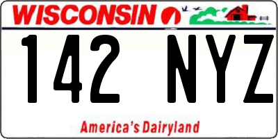 WI license plate 142NYZ