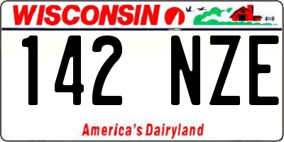 WI license plate 142NZE