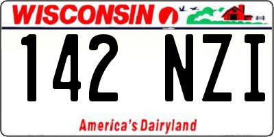 WI license plate 142NZI