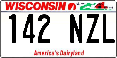 WI license plate 142NZL