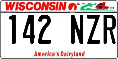 WI license plate 142NZR