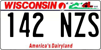 WI license plate 142NZS