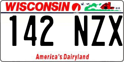 WI license plate 142NZX