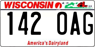 WI license plate 142OAG