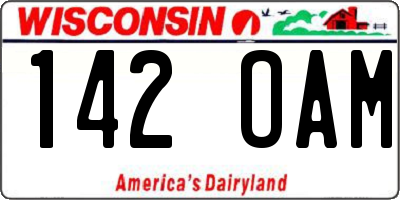WI license plate 142OAM