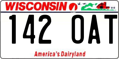 WI license plate 142OAT